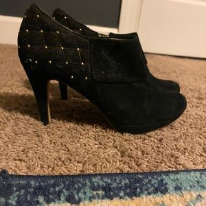 Black Suede- Studded Booties
